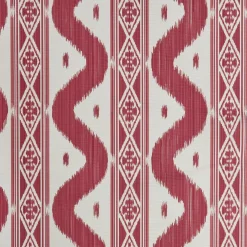 Mrs. Alice Serena Fresson Fabrics|Raspberry Pink Ikat Stripe Fabric