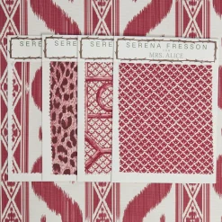 Mrs. Alice Serena Fresson Fabrics|Raspberry Pink Ikat Stripe Fabric