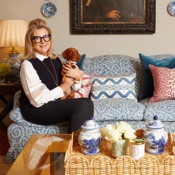 Mrs. Alice Serena Fresson Fabrics|Raspberry Pink Ikat Stripe Fabric