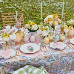 Mrs. Alice Rattan Tableware|Rattan Bunny Napkin Rings (Set Of 4)