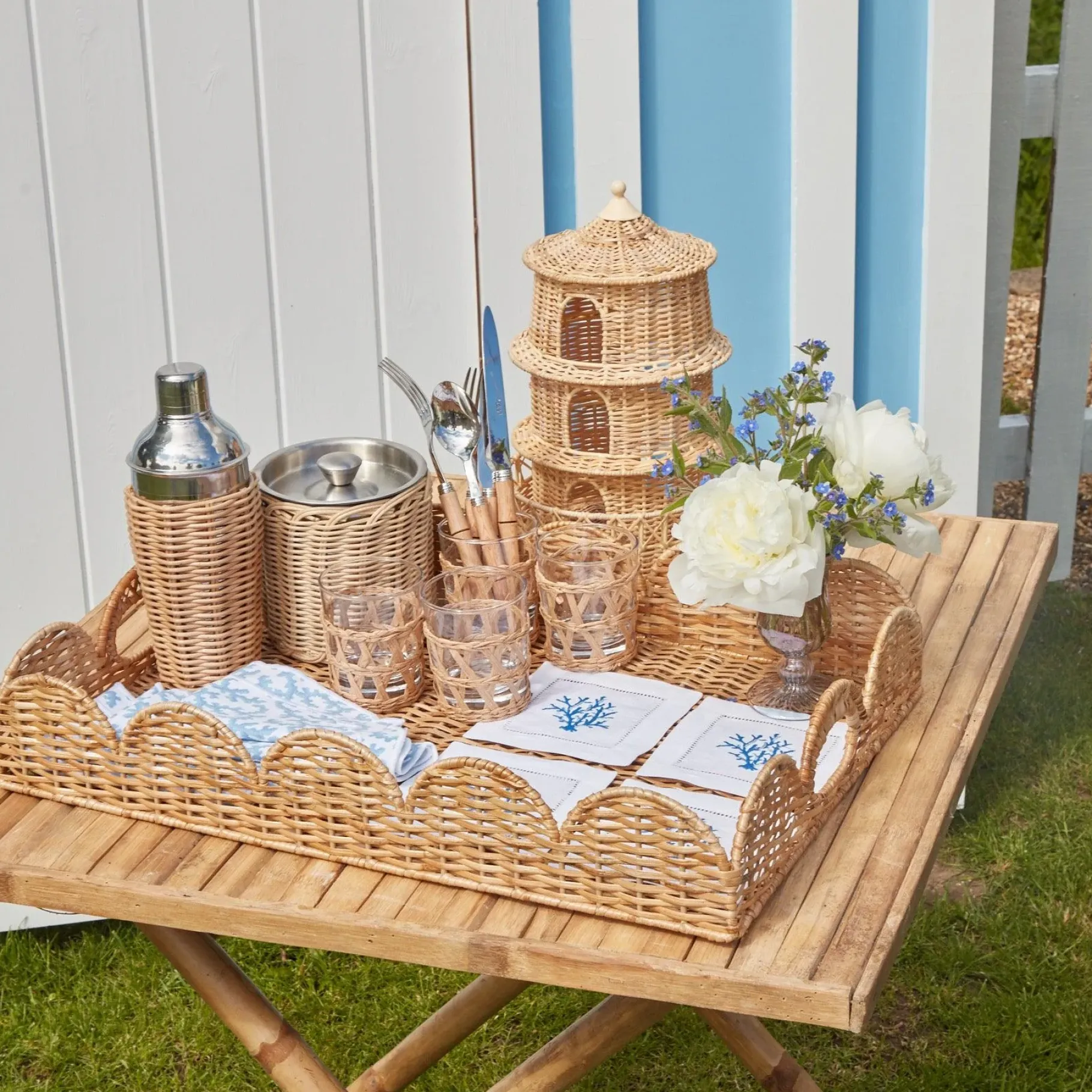 Mrs. Alice Rattan Tableware|Rattan Cocktail Shaker