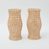 Mrs. Alice Candle Holders|Rattan Hurricane Lantern (Pair)