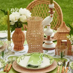 Mrs. Alice Candle Holders|Rattan Hurricane Lantern (Pair)