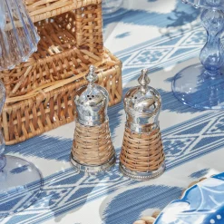 Mrs. Alice Rattan Tableware|Rattan Salt & Pepper Set