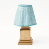 Mrs. Alice Lamps & Lighting|Rechargeable Lamp With Baby Blue Lotus Lampshade