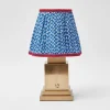 Mrs. Alice Lamps & Lighting|Rechargeable Lamp With Blue Lotus Lampshade
