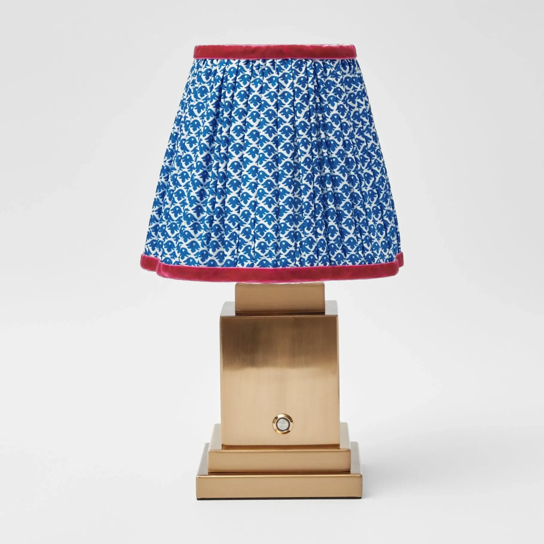 Mrs. Alice Lamps & Lighting|Rechargeable Lamp With Blue Lotus Lampshade