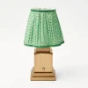 Mrs. Alice Lamps & Lighting|Rechargeable Lamp With Green Lotus Lampshade