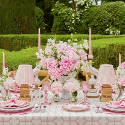 Mrs. Alice Lamps & Lighting|Rechargeable Lamp With Pink Lotus Lampshade