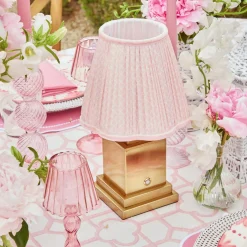 Mrs. Alice Lamps & Lighting|Rechargeable Lamp With Pink Lotus Lampshade