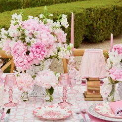 Mrs. Alice Lamps & Lighting|Rechargeable Lamp With Pink Lotus Lampshade