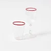 Mrs. Alice Glassware Sets|Red Rim Glassware (Set Of 8)