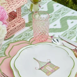 Mrs. Alice Glasses|Rose Pink Hobnail Glasses (Set Of 6)