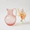 Mrs. Alice Jugs|Rose Pink Hobnail Jug