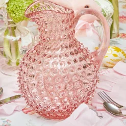Mrs. Alice Jugs|Rose Pink Hobnail Jug