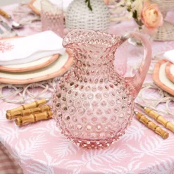 Mrs. Alice Jugs|Rose Pink Hobnail Jug