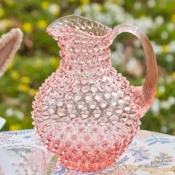 Mrs. Alice Jugs|Rose Pink Hobnail Jug