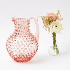 Mrs. Alice Jugs|Rose Pink Hobnail Jug