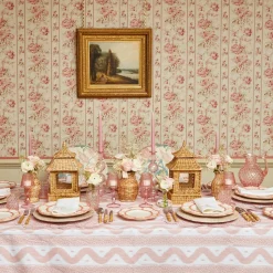 Mrs. Alice Glasses|Rose Pink Hobnail Water Glasses & Jug Set