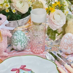 Mrs. Alice Glasses|Rose Pink Hobnail Water Glasses & Jug Set