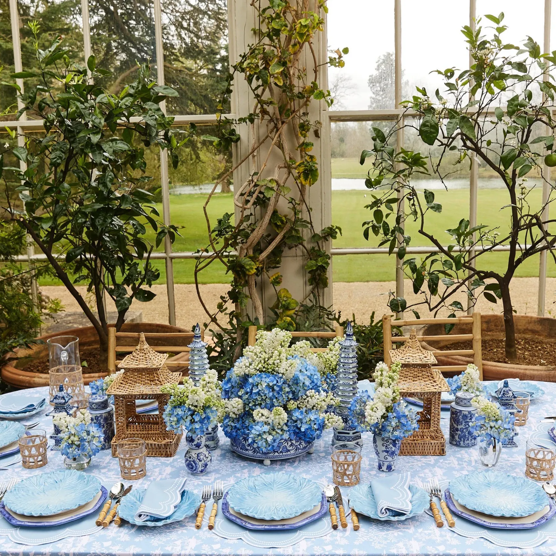 Mrs. Alice Vases|Round Chinoiserie Ginger Jars (Pair)