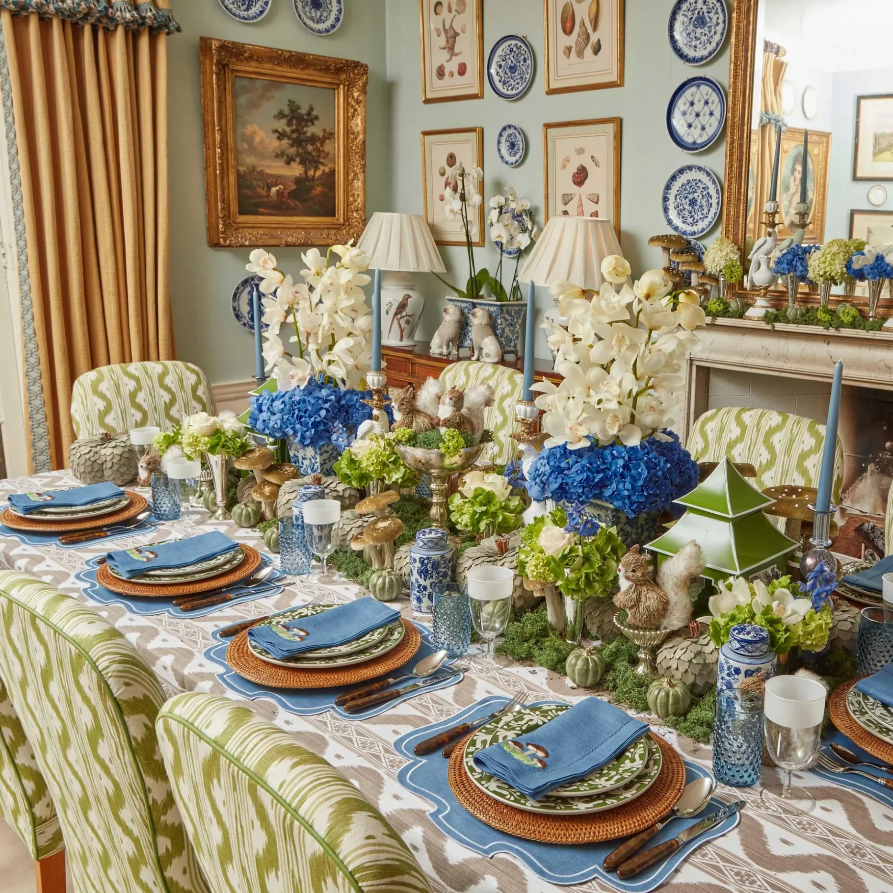 Mrs. Alice Vases|Round Chinoiserie Ginger Jars (Pair)