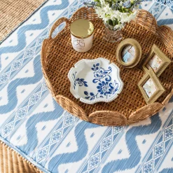 Mrs. Alice Trays & Liners|Round Rattan Scalloped Tray