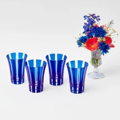 Mrs. Alice Glasses|Royal Blue Positano Glasses (Set Of 4)