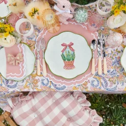 Mrs. Alice Dinner Plates|Scalloped Easter Dinner & Starter Plate (Set Of 8)