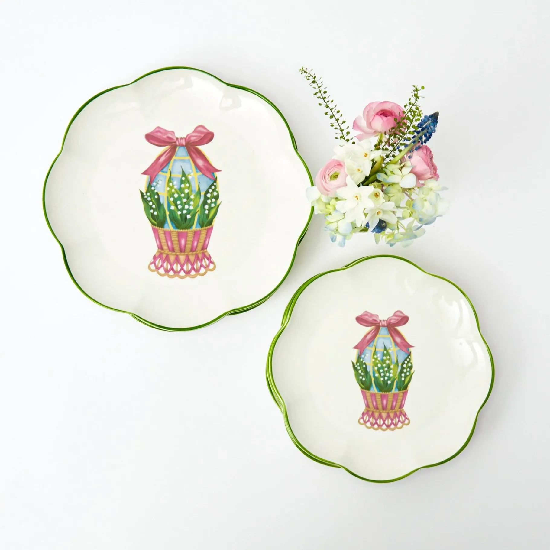 Mrs. Alice Dinner Plates|Scalloped Easter Dinner & Starter Plate (Set Of 8)