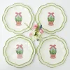 Mrs. Alice Crockery Sets|Scalloped Easter Dinner & Starter Plate (Set Of 8)