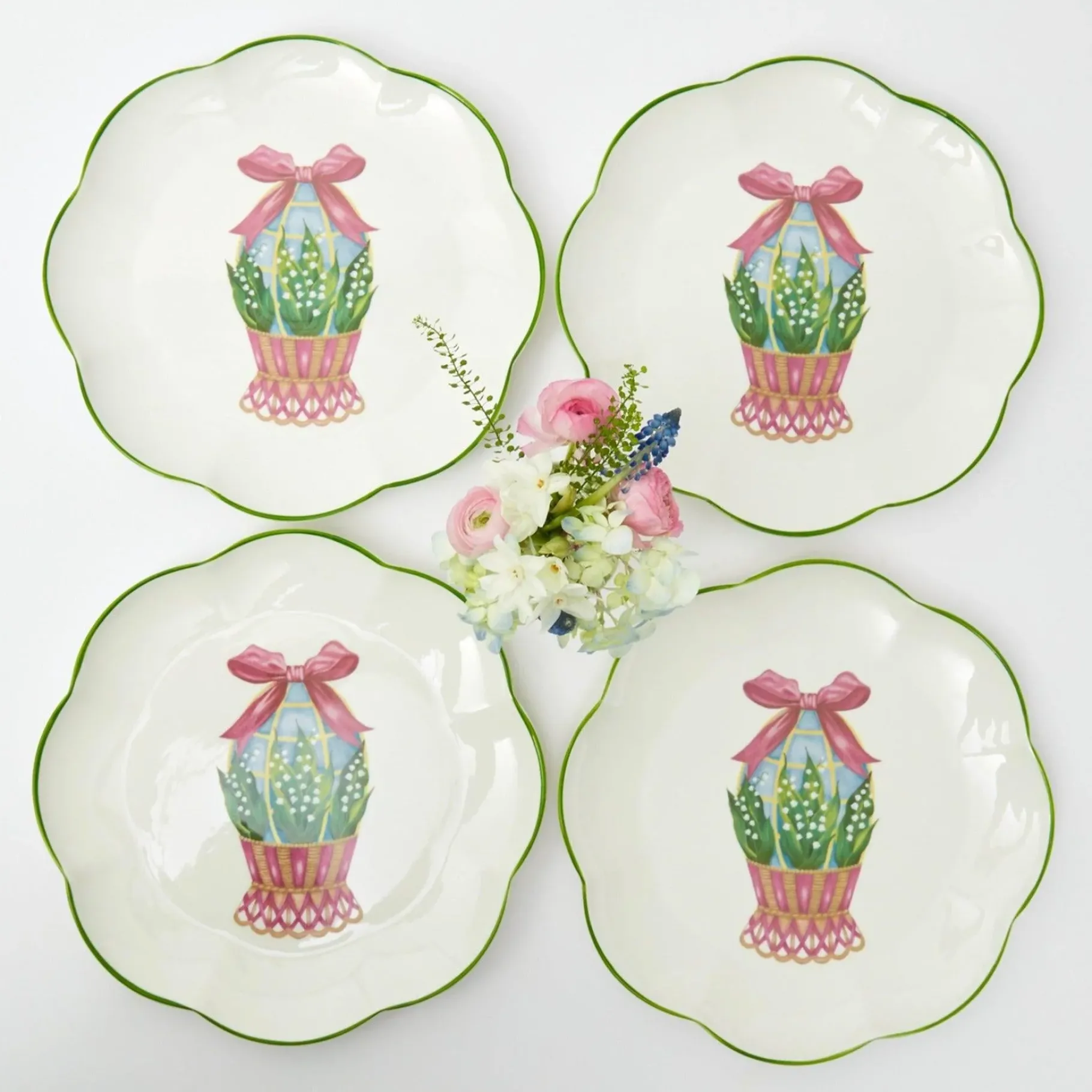 Mrs. Alice Crockery Sets|Scalloped Easter Dinner Plate (Set Of 4)