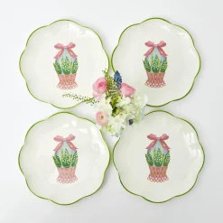Mrs. Alice Crockery Sets|Scalloped Easter Starter Plates (Set Of 4)