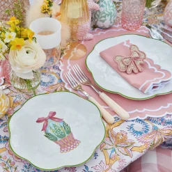 Mrs. Alice Crockery Sets|Scalloped Easter Starter Plates (Set Of 4)