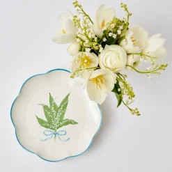 Mrs. Alice Crockery Sets|Scalloped Lily Of The Valley Starter Plate (Set Of 4)