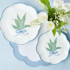 Mrs. Alice Starter Plates|Scalloped Lily Of The Valley Starter Plate (Set Of 4)