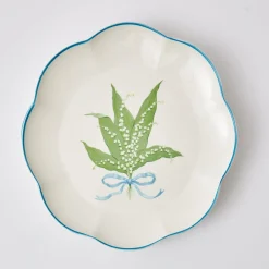 Mrs. Alice Crockery Sets|Scalloped Lily Of The Valley Dinner Plate (Set Of 4)