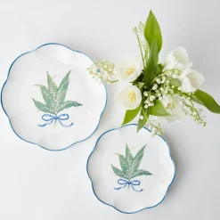Mrs. Alice Crockery Sets|Scalloped Lily Of The Valley Dinner Plate (Set Of 4)