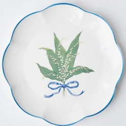 Mrs. Alice Dinner Plates|Scalloped Lily Of The Valley Dinner Plate (Set Of 4)