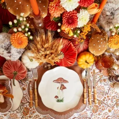 Mrs. Alice Crockery Sets|Scalloped Mushroom Dinner Plate (Set Of 4)