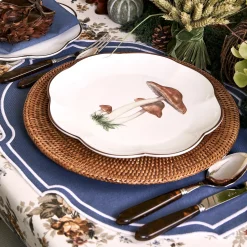 Mrs. Alice Crockery Sets|Scalloped Mushroom Dinner Plate (Set Of 4)