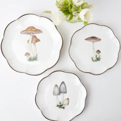 Mrs. Alice Crockery Sets|Scalloped Mushroom Dinner Plate (Set Of 4)