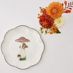 Mrs. Alice Dinner Plates|Scalloped Mushroom Dinner Plate