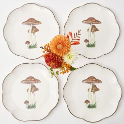 Mrs. Alice Dinner Plates|Scalloped Mushroom Dinner Plate (Set Of 4)