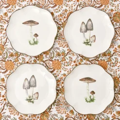 Mrs. Alice Crockery Sets|Scalloped Mushroom Starter Plates (Set Of 4)