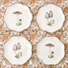 Mrs. Alice Starter Plates|Scalloped Mushroom Starter Plates (Set Of 4)
