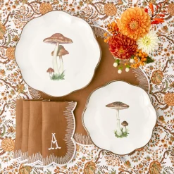 Mrs. Alice Starter Plates|Scalloped Mushroom Starter Plate (Brown)
