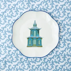 Mrs. Alice Crockery Sets|Scalloped Pagoda Dinner Plate (Set Of 4)