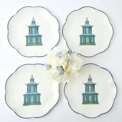 Mrs. Alice Dinner Plates|Scalloped Pagoda Dinner Plate (Set Of 4)
