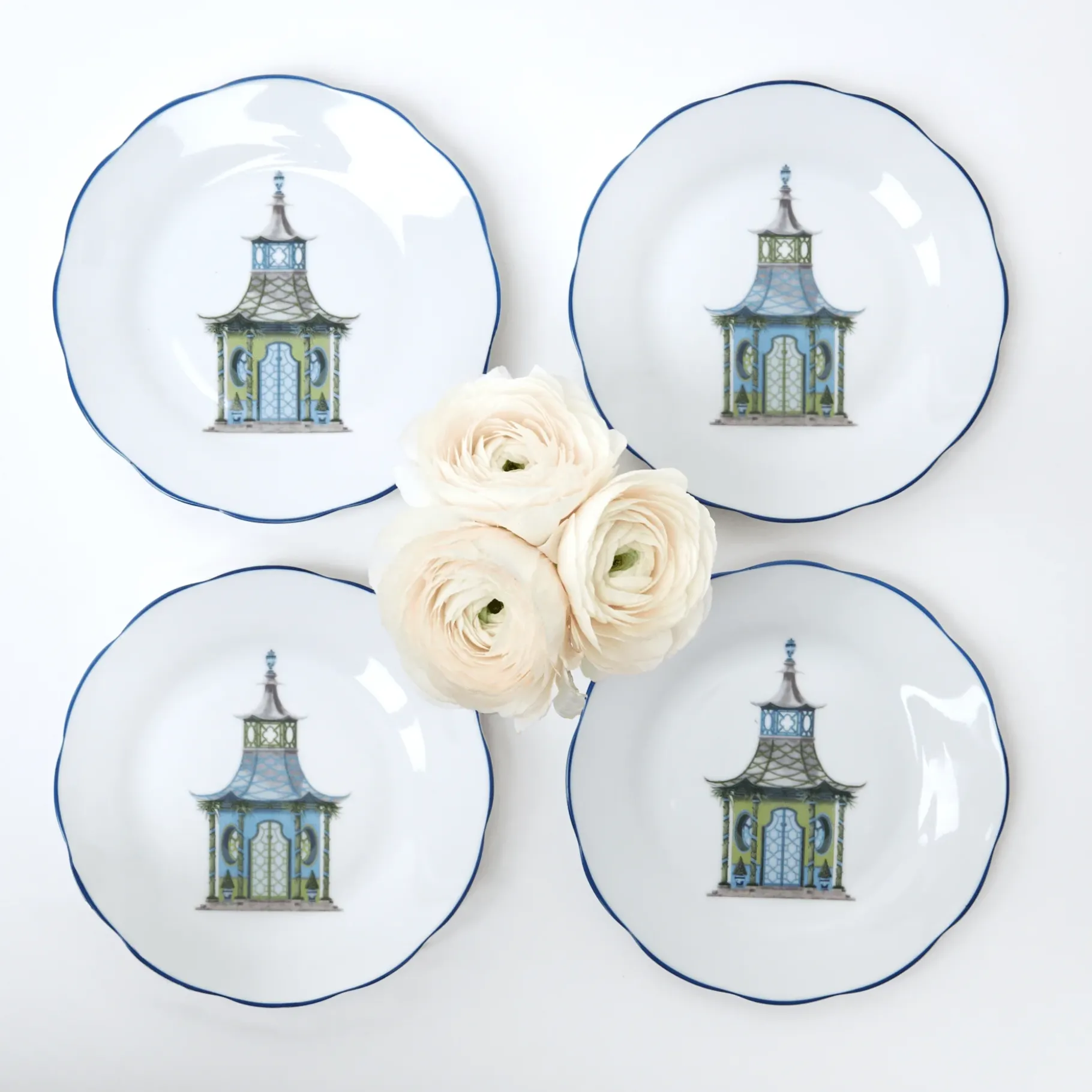 Mrs. Alice Crockery Sets|Scalloped Pagoda Starter Plate (Set Of 4)